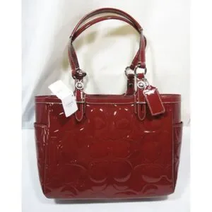 バッグ OLD COACH Large tote bag RED NEW Coach 1990's Vtg Red Leather LG Legacy Zip Satchel Tote